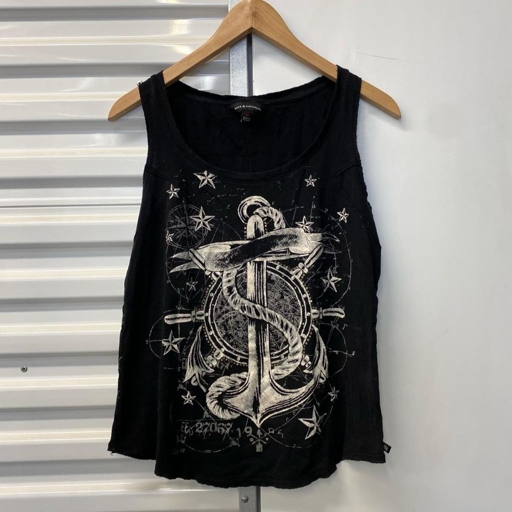 Y2K Rock And Republic Anchor Stars Skate Grunge Women's Shirt Medium